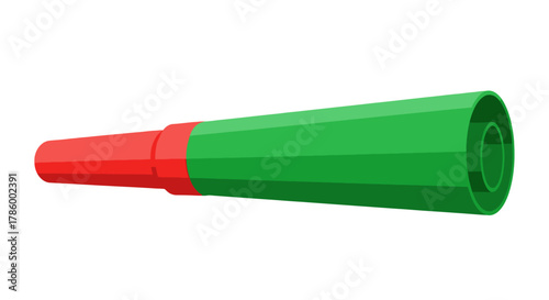 Vibrant Red and Green Stadium Horn Illustration for Cheering Sports Fans and Celebratory Events