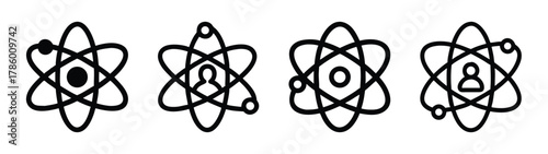 Explore science atom structure vector illustration for education and research projects design needs