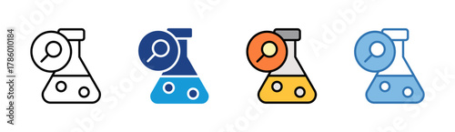 Lab Testing icon set multiple style collection