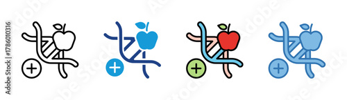 Genetic Health icon set multiple style collection
