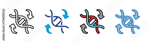 Dna Therapy icon set multiple style collection