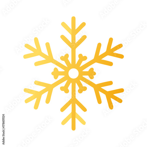 Golden snowflake symbol with intricate design and details  