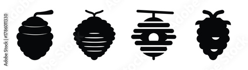 Explore unique black vector shapes of insect cocoons and pupae for graphic design projects and art