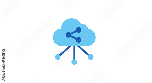 Cloud computing data sharing and network connection icon.
