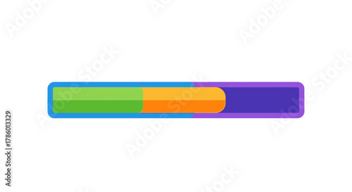 Colorful progress bar loading indicator icon isolated.