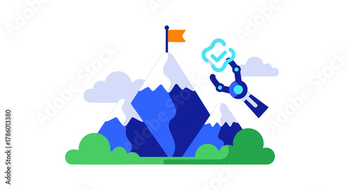 Concept of Artificial Intelligence Achieving Success.