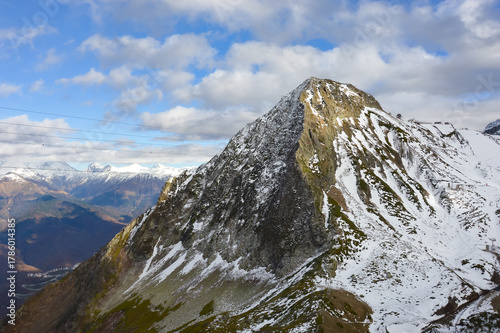 Krasnaya Polyana Mountains, Sochi, Krasnodar Territory. beautiful nature, mountain peaks. background for decoration.