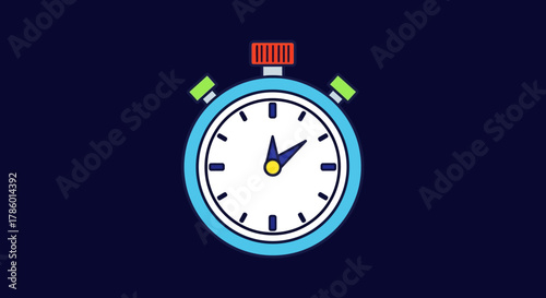 Stopwatch Icon Vector Illustration Simple Design.