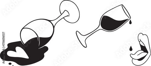 Wine Glasses and Lips Icon