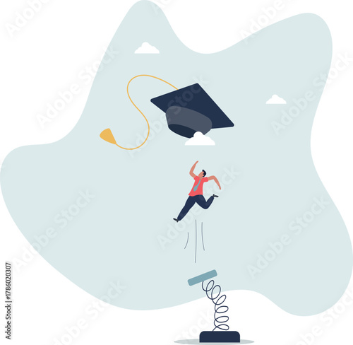 High education, cost and expense to graduate high degree education concept.life and employment of people.