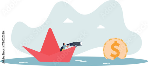 Financial planning target, vision and strategy for financial freedom or retirement saving goal concept.life and employment of people.