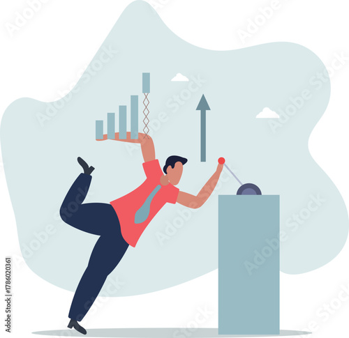 Growing business graph, increase sale or investment growth, profit rising up or revenue growing, development or improvement concept.life and employment of people.