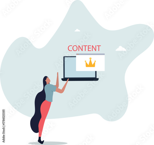 Content strategy for advertising and marketing, brand communication or social media idea, customer engagement concept.life and employment of people.