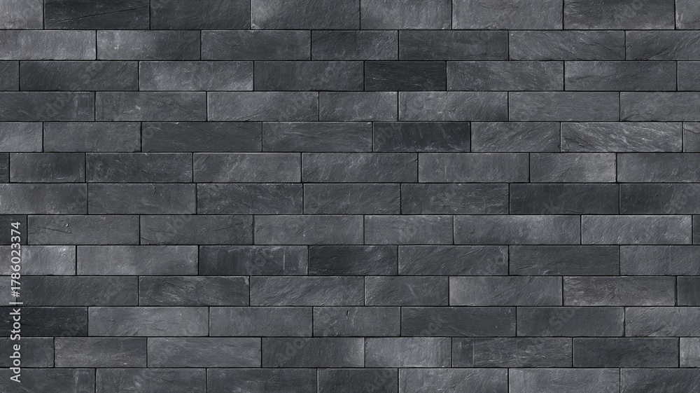 Obraz premium Dark stone wall texture with horizontal pattern. AI image