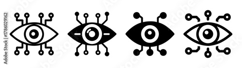 Cyberpunk eye design technology ai artificial intelligence vector futuristic vision concept
