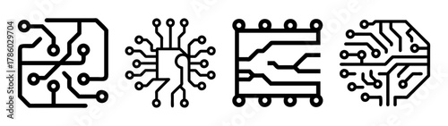 Circuit board vector art design for electronics engineering and technology projects concept design