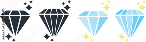 A sparkling diamond vector illustration symbolizing luxury, beauty, and elegance. Ideal for jewelry, fashion, and premium product design themes. A modern, flat style with clean geometric shapes and br