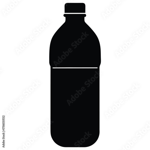 Silhouette of a plastic bottle, useful for various designs