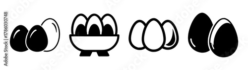 Black and white illustration of kitchenware plates and pot for cooking and food preparation design