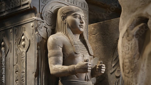 Mesopotamian gods Ea Enki divine wisdom magic ancient Sumerian deities temple mystical scene sacred symbols throne ceremonial robes intricate carvings sacred artifacts majestic detailed illustration