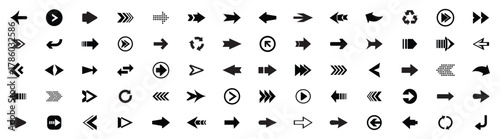 Arrow icon set. arrow. Arrows big black set icons. Modern simple arrows. cursor. different arrow signs. Black direction pointer. Arrow set. Vector illustration set