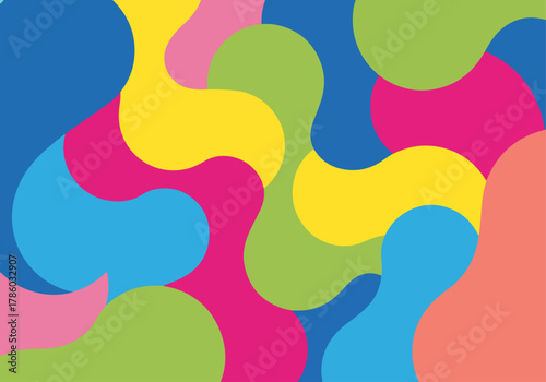 Trendy abstract organic shapes pattern with smooth curves and muted pastel colors artistic background design.