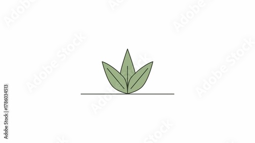 Plant animated icon. Video clip with alpha channel.