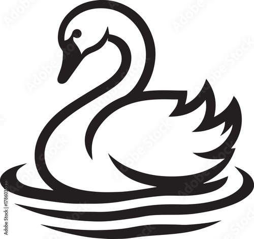 Elegant Swan in Black & White – Minimalist Monochrome Bird Photography