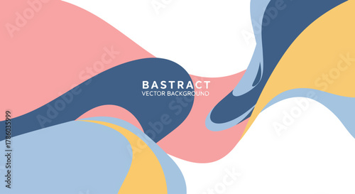 Abstract background with organic flowing shapes and freehand drawn lines. Modern minimalist design in scandinavian style. Vector illustration in pastel colors.