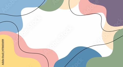 Baby shower invitation, Abstract minimalist natural hand drawn background vector illustration 