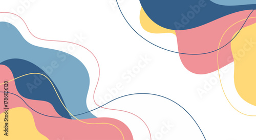 Baby shower invitation, Abstract minimalist natural hand drawn background vector illustration 