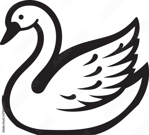 Elegant Swan in Black & White – Minimalist Monochrome Bird Photography