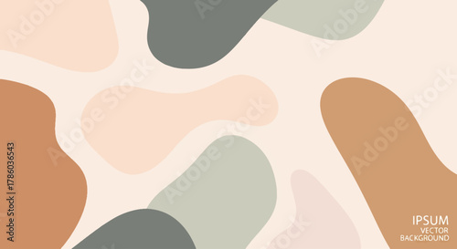 Abstract shapes and line in pastel colors. Neutral background in minimalist style. Contemporary vector Illustration