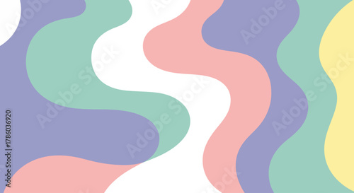 Minimal abstract background vector illustration. Soft earth tone pastel color organic shape with curve line art. Design for decoration, card, wall art, print, poster, home decor, cover, wallpaper.