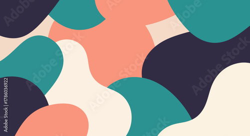 Minimal abstract background vector illustration. Soft earth tone pastel color organic shape with curve line art. Design for decoration, card, wall art, print, poster, home decor, cover, wallpaper.