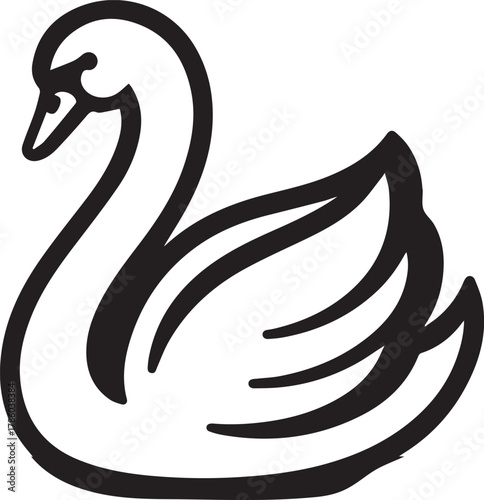 Elegant Swan in Black & White – Minimalist Monochrome Bird Photography