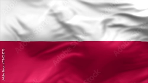 Poland flag is waving in the wind. High-quality flags are perfect. They are perfect for various creative projects.