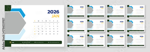  Monthly Calendar 2026. Modern  and Stylish Design 