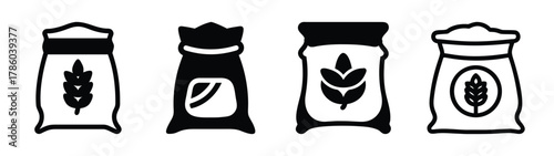 Assorted flour packaging vector illustration for baking ingredients and food product design needs