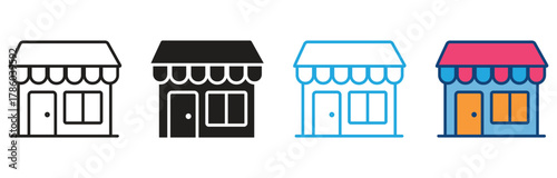 Local store icon set. Small Business and Local Store , Community Shop and Retail Outlet Symbols. vector illustration.