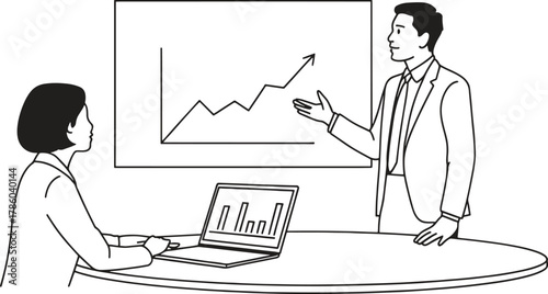 Dynamic business presentation showing growth charts with modern professional visual appeal and engagement