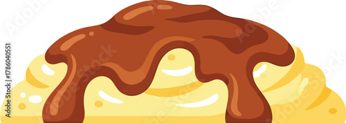 Mashed potatoes with gravy in a bowl