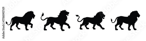 Foto Download silhouette of roaring lion vector art illustration for graphic design a