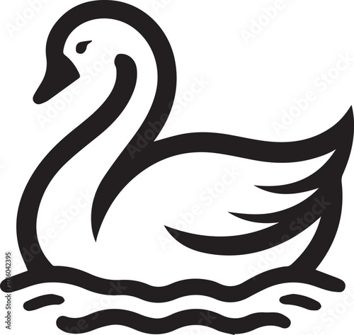 Elegant Swan in Black & White – Minimalist Monochrome Bird Photography