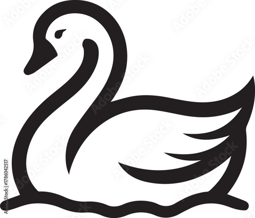 Elegant Swan in Black & White – Minimalist Monochrome Bird Photography