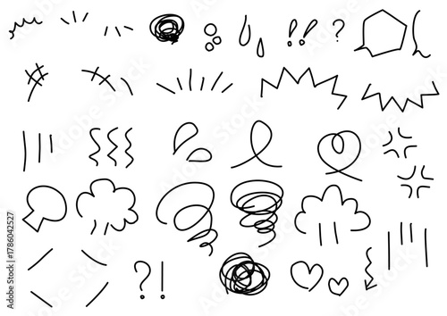 さまざまな感情のイラスト 手描き風
