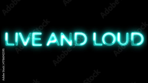 Live and Loud Neon Text Animation | Dynamic Music Event 