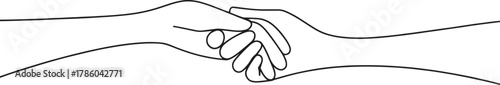 Show heartfelt support and connection with this minimalist illustration of two hands gently holding