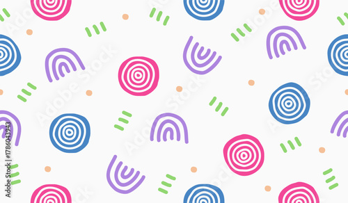 Colorful cute doodle pattern background vector design