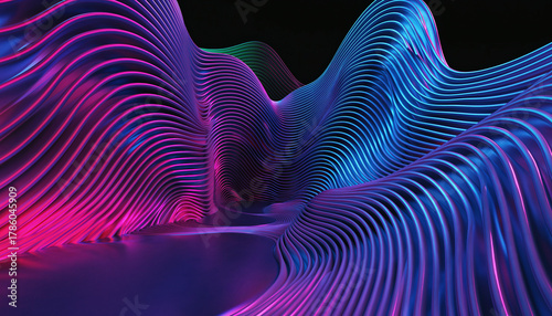 Big Data concept. Digital neural network. Introduction of artificial intelligence. Cyberspace of future. Abstract business 3D illustration neural cells